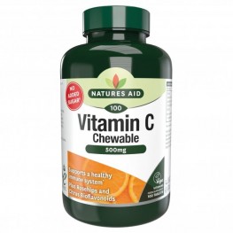 Natures Aid Vitamin C 500mg Sugar Free Chewable (With Rosehips & Citrus Bioflavonoids)