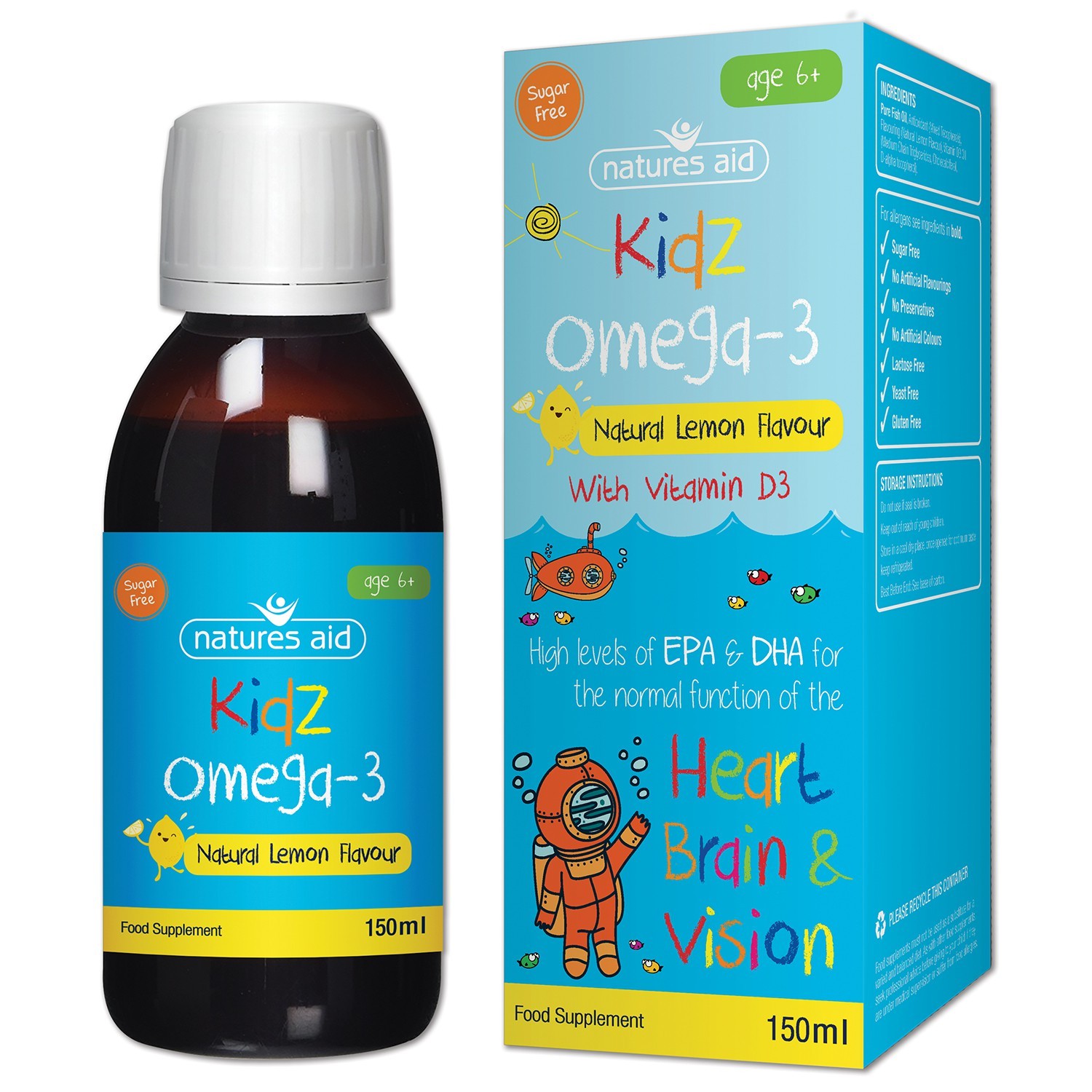 Natures Aid (6-12 Years) Kidz Omega-3 - Connective Pharma