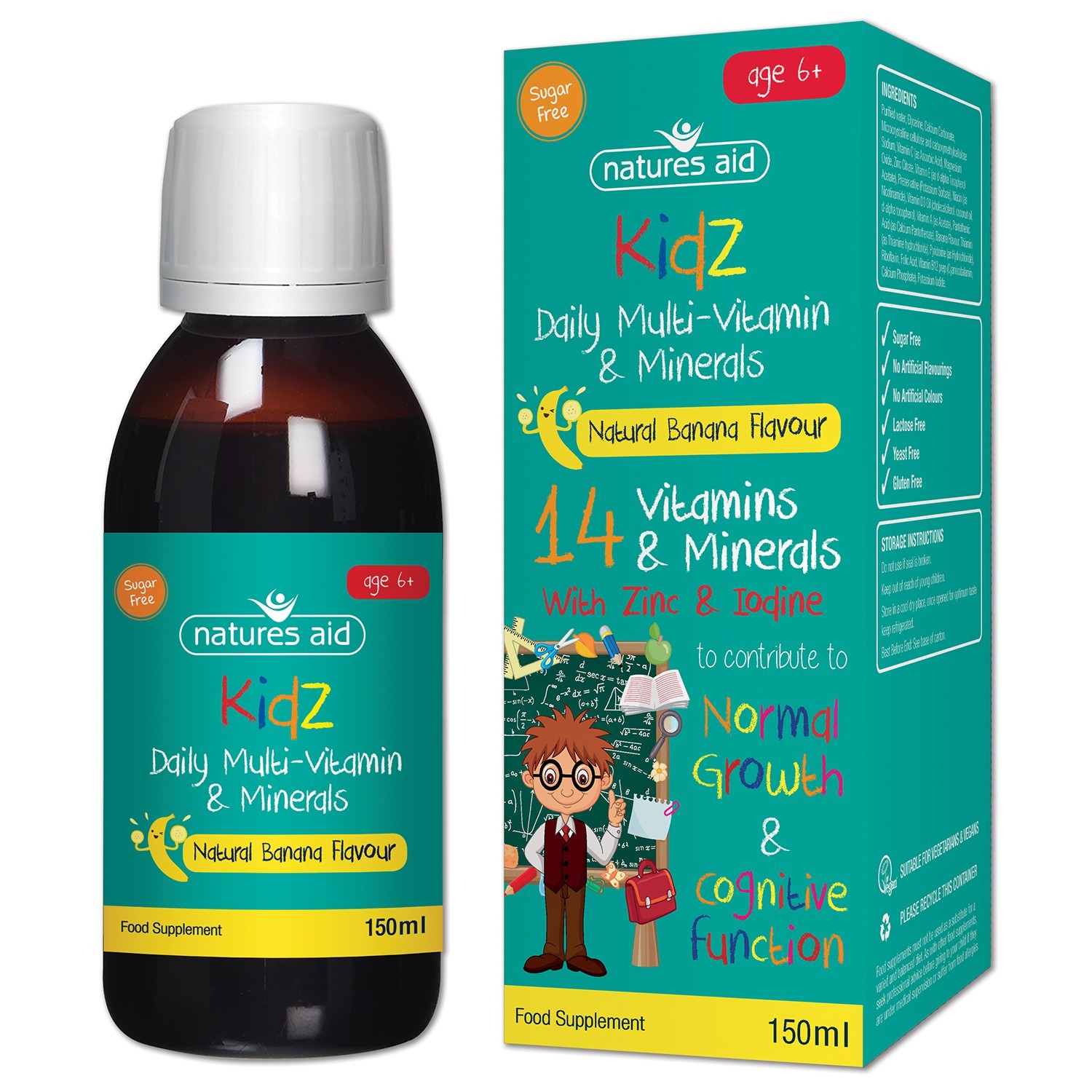Natures Aid (6-12 Years) Kidz Multi-Vitamins & Minerals - Connective Pharma