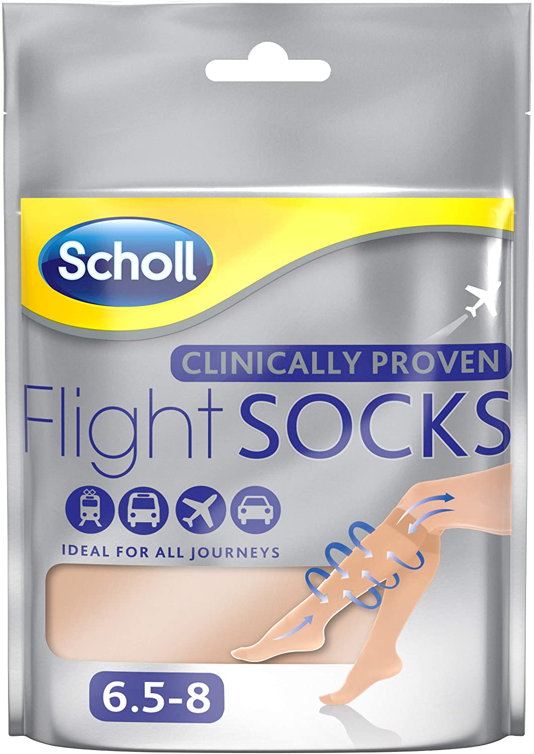 Scholl Flight Socks Sheer Size 6.5-8