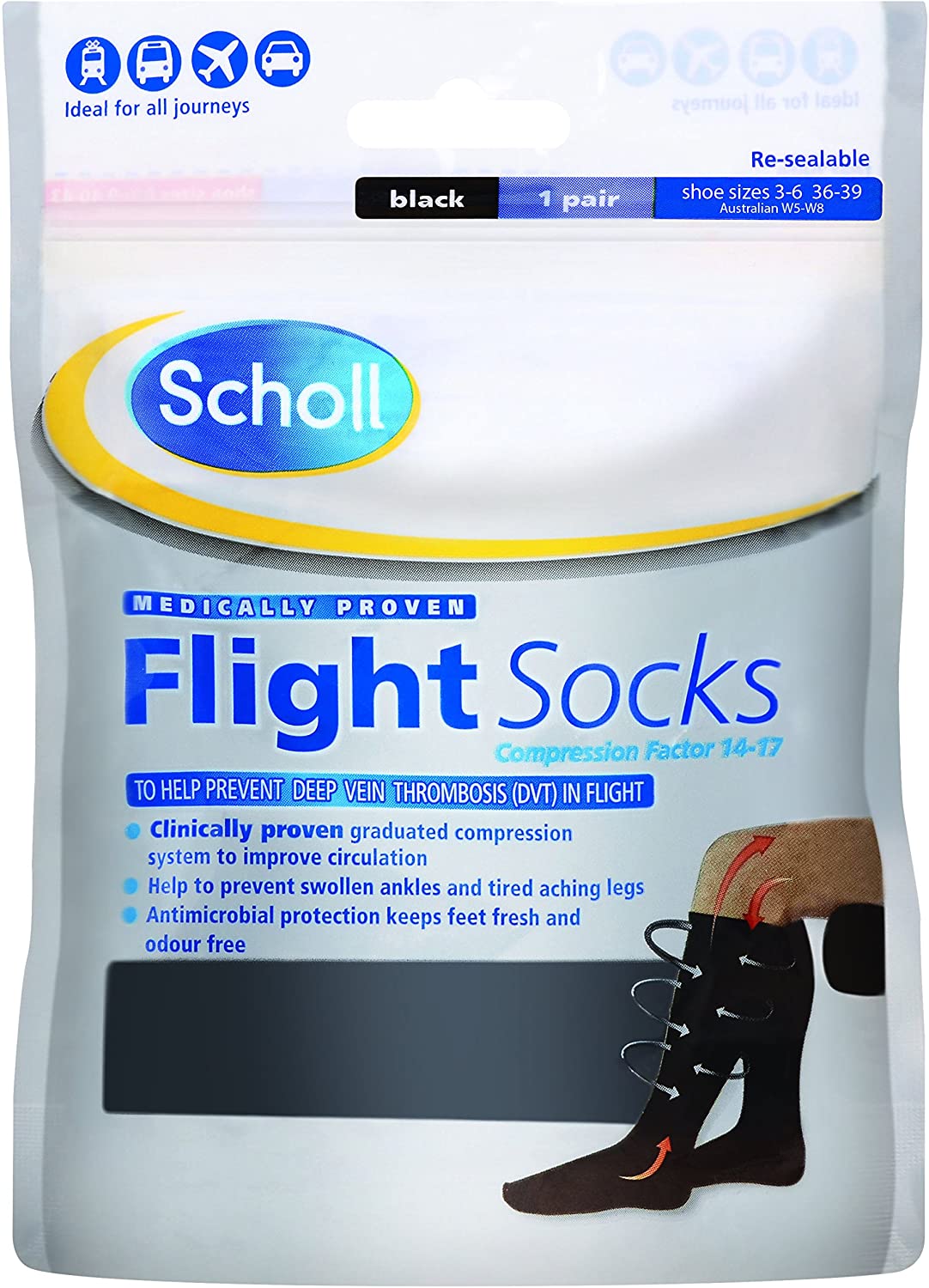 Scholl Flight Socks Size 3-6