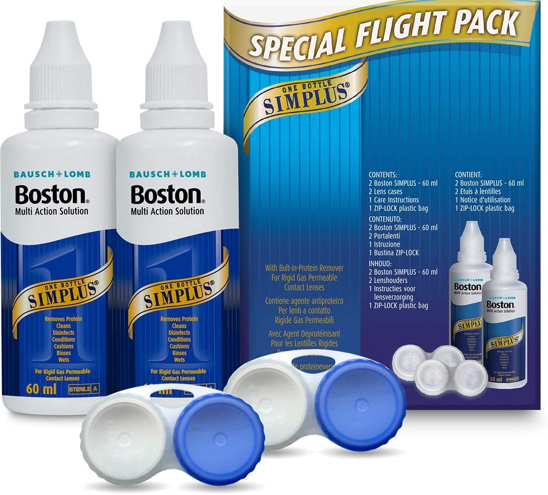 Boston Simplus Rgp Lens Care Multi Action Solution Flight Pack 60ml